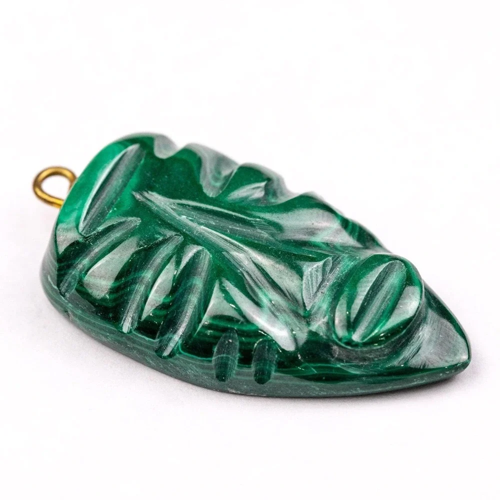 Vintage Carved Malachite Tribal Mask Pendant, Green Stone Totem Face Jewelry